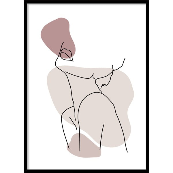 Keretezett poszter 50x70 cm Woman Pink – Styler