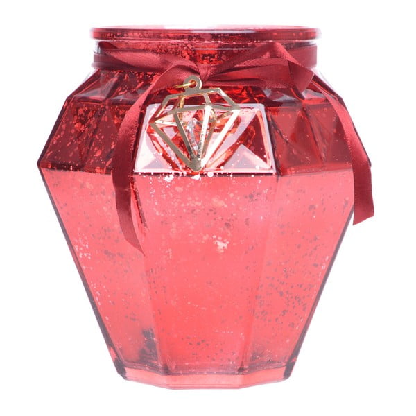 Piros üveg mécsestartó, magasság 16 cm - Ewax