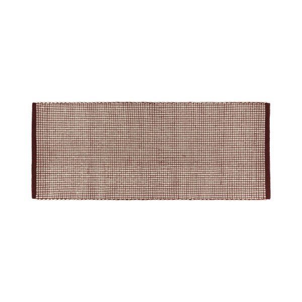 Borvörös-natúr színű kézi szövésű gyapjú futószőnyeg 80x170 cm Talo – noo.ma-image-4