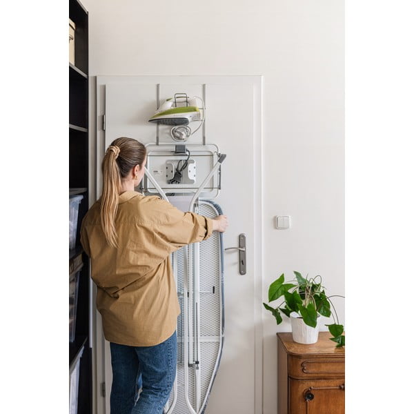 Iron ajtóra akasztható vasalódeszka tartó, hosszúság 28 cm - Metaltex-image-1