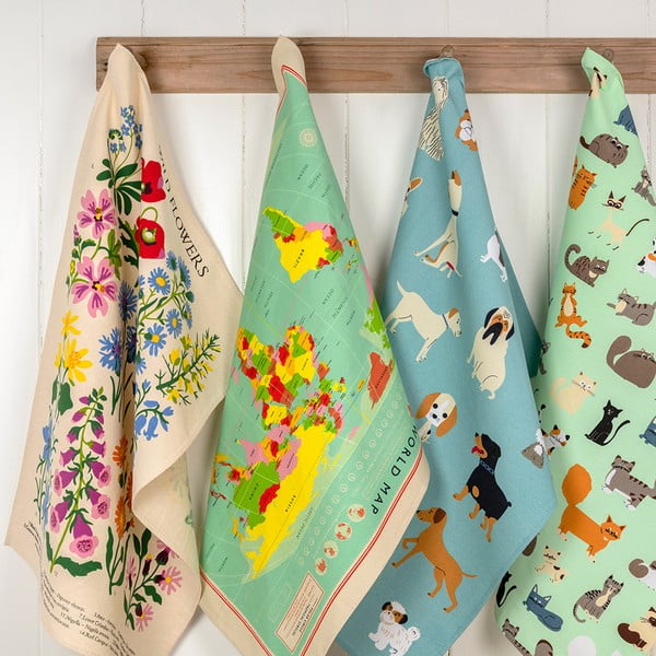 Wild Flowers bézs pamut konyharuha, 50 x 70 cm - Rex London-image-2