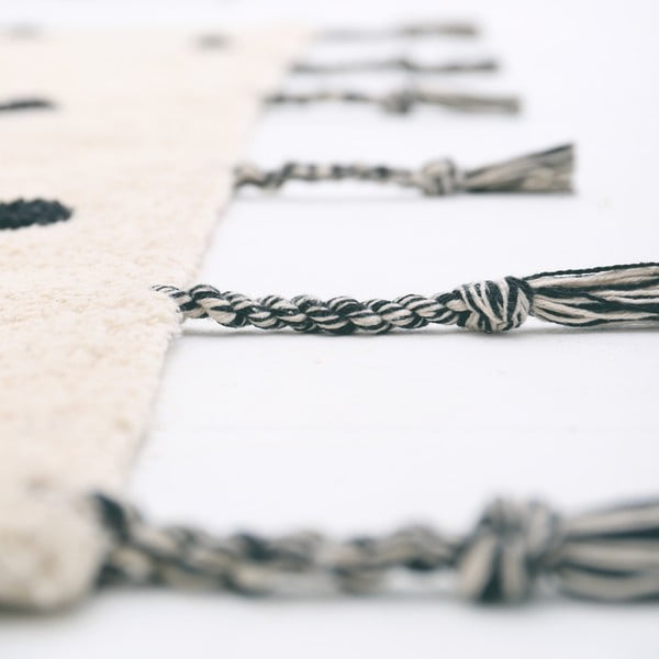 Fekete-krémszínű mosható kézi szövésű pamut szőnyeg 100x150 cm Nümi Black – Nattiot-image-4