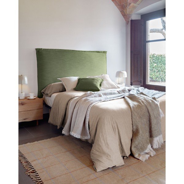 Zöld kárpitozott ágytámla 166x106 cm Tanit – Kave Home-image-2