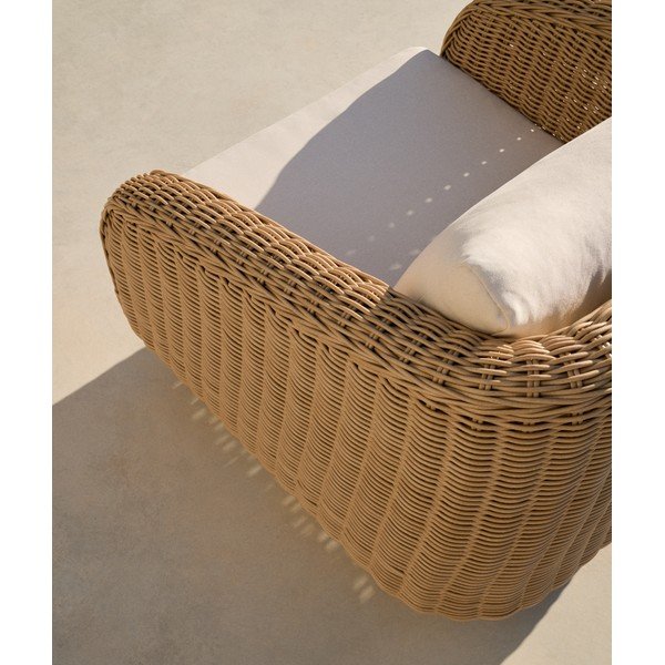 Bézs-natúr színű párnázott kerti fotel Meria – Kave Home-image-3