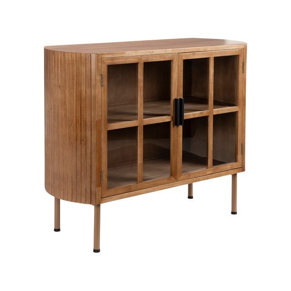 Natúr színű kaucsukfa tálalószekrény 100x80x38 cm Yaz – White Label-image-2