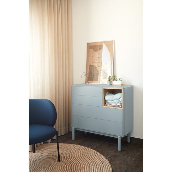 Kék-szürke alacsony komód 90x90 cm Corvo – Teulat-image-1