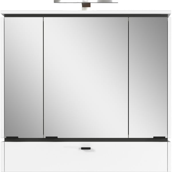 Fehér tükrös fürdőszoba szekrény világítással  79x80 cm Modesto – Germania