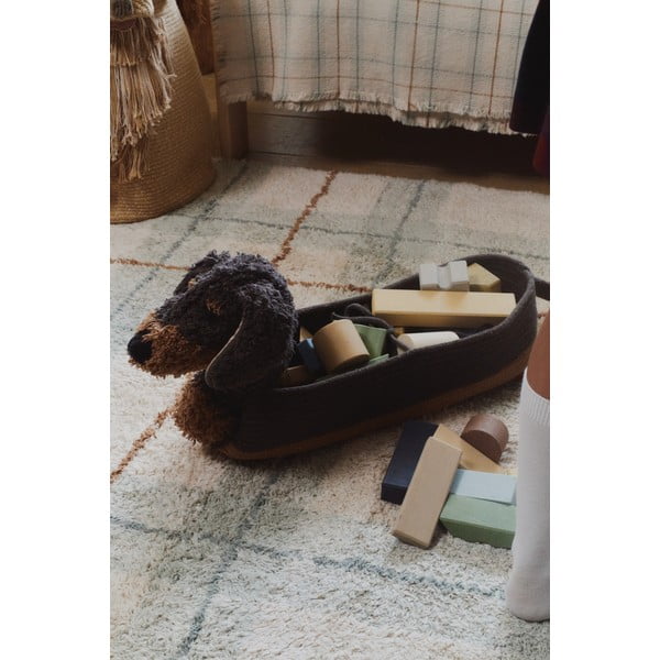 Sötétbarna textil játéktároló kosár 59x16x23 cm Sparky – Lorena Canals-image-2