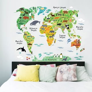 World Map gyerek falmatrica, 73 x 95 cm - Ambiance