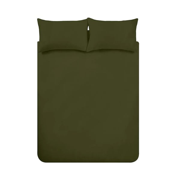 Khaki kétszemélyes-hosszabbított flanel ágyneműhuzat 230x220 cm Brushed – Catherine Lansfield-image-3