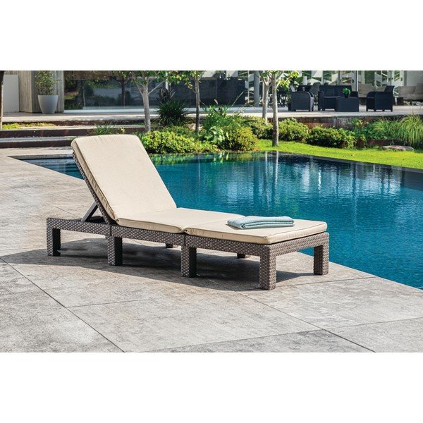 Bézs műrattan kerti napozóágy Daytona – Keter-image-2