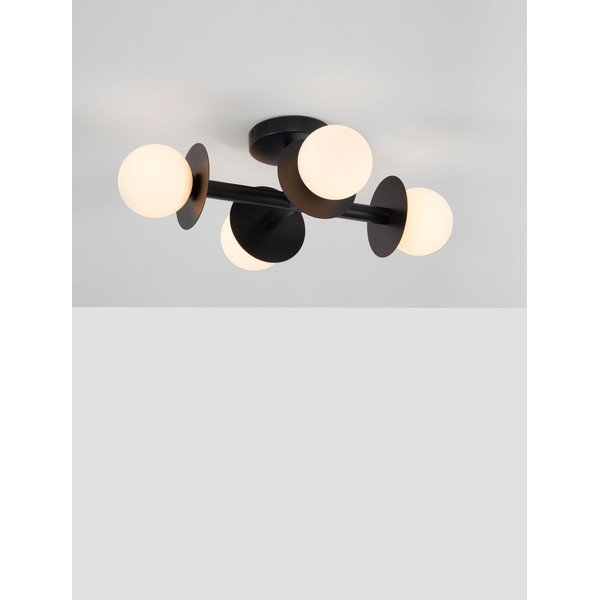 Fehér-fekete fém mennyezeti lámpa üveg búrával 37x51 cm Pielo – Nova Luce-image-1