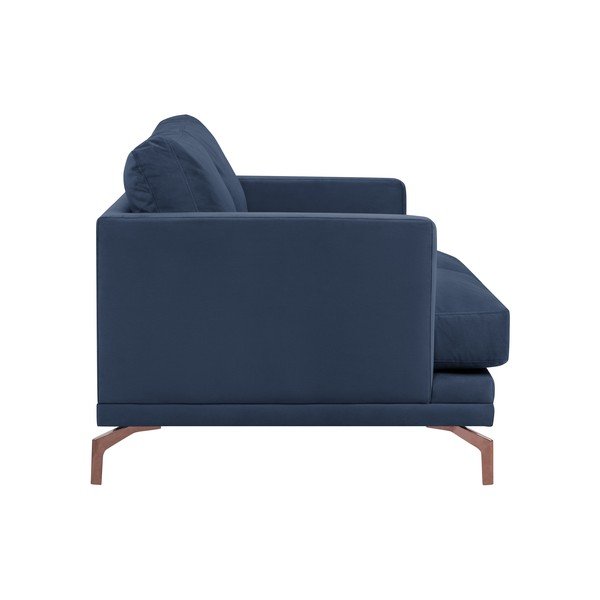 Jupiter sötétkék kétszemélyes kanapé, aranyszínű lábakkal - Windsor & Co Sofas-image-2