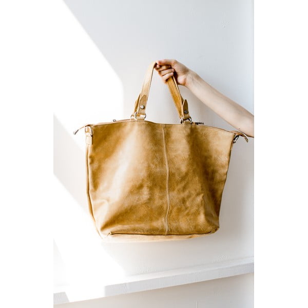 Terracia konyakbarna bőr kézitáska - Chicca Borse-image-1