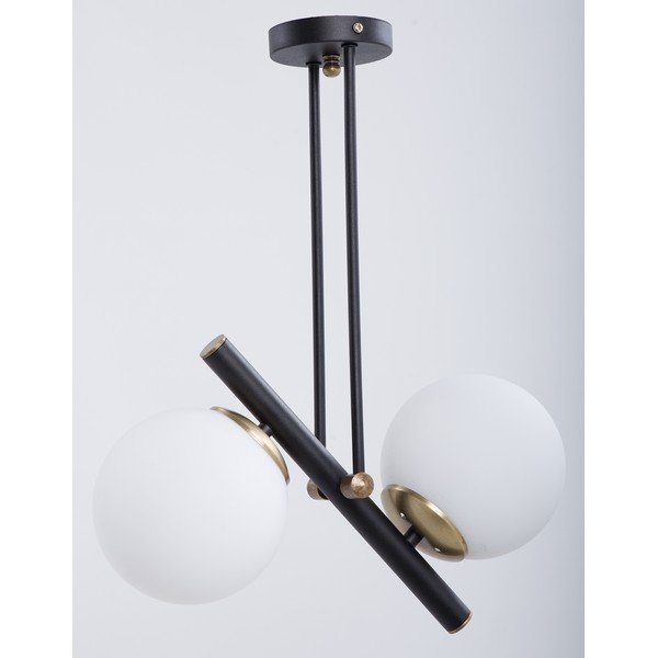 Fekete-fehér mennyezeti lámpa üveg búrával ø 15 cm Libra – Squid Lighting-image-1