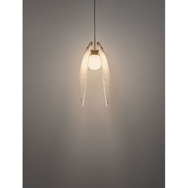 Sárgaréz színű acél LED függőlámpa üveg búrával Shelina – Nova Luce-image-2