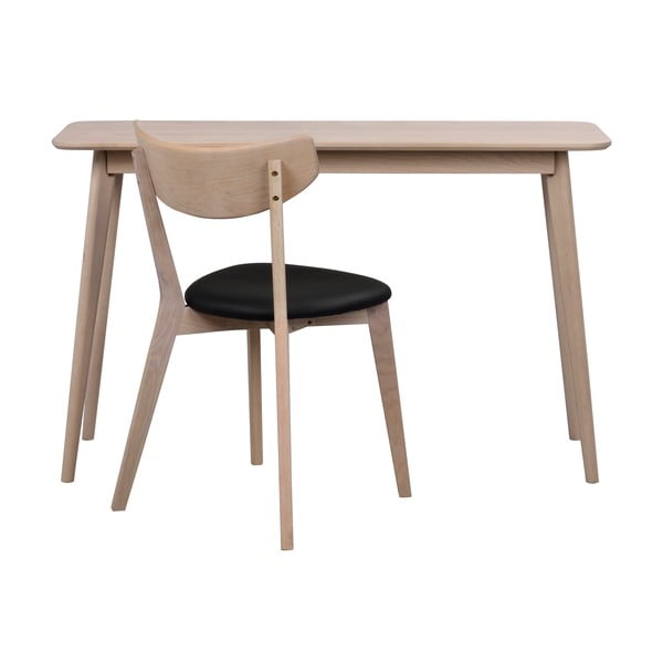 Natúr színű konzolasztal tölgyfa dekorral 120x40 cm Yumi - Rowico-image-4