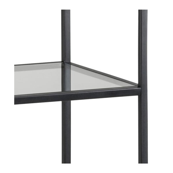 Fekete üveg polcos állvány 35x120 cm Seaford – Actona-image-4
