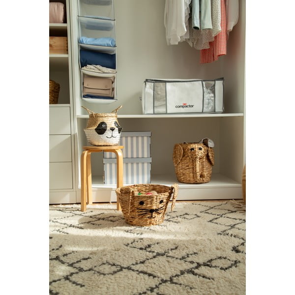 Natúr színű vízijácint játéktároló kosár ø 30x35 cm Elephant – Compactor-image-3