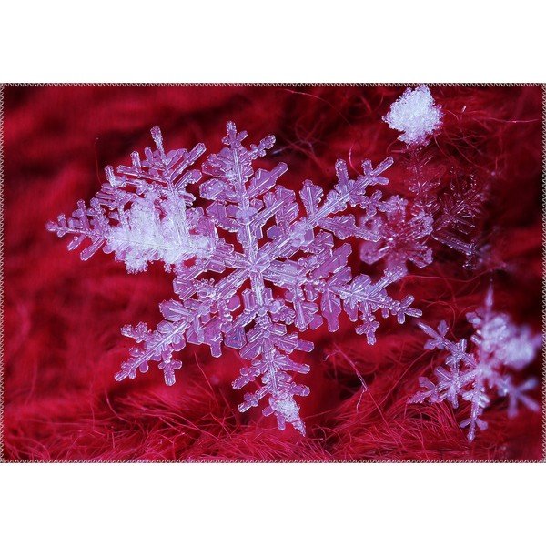 Christmas Period Red icy Snowflake szőnyeg, 50 x 80 cm - Vitaus