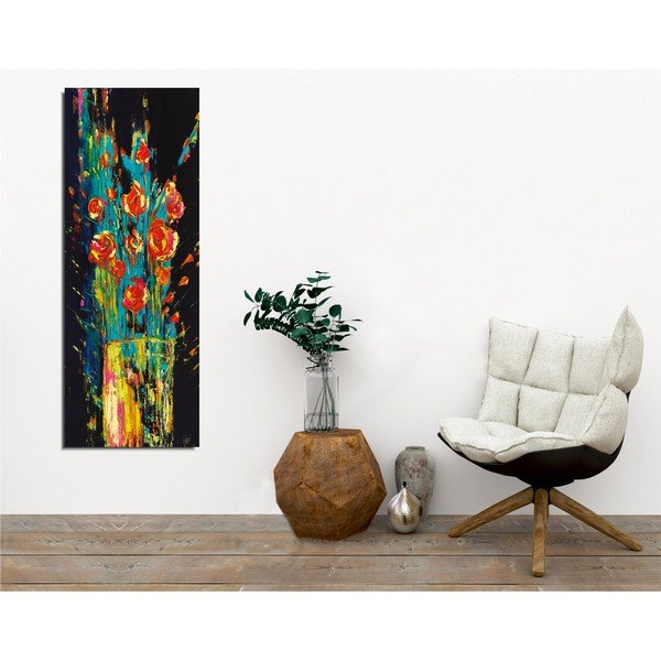 Vintage Flowers vászon fali kép, 30 x 80 cm-image-1