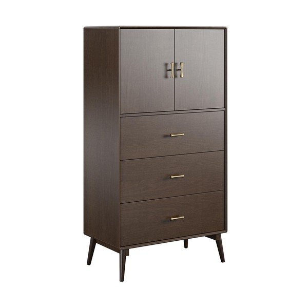 Magas komód diófa dekorral 81x152 cm Brittany - Novogratz-image-2