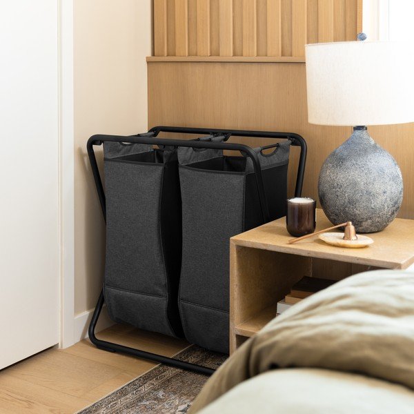 Sötétszürke textil összecsukható szennyeskosár 200 l – simplehuman-image-1