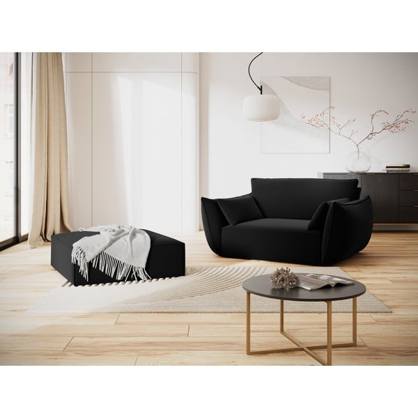 Fekete bársony fotel Vanda – Mazzini Sofas-image-1