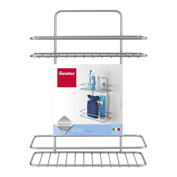 Ref kétszintes fürdőszobai fali sarokpolc - Metaltex-image-2