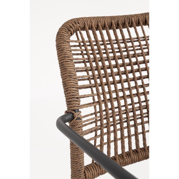 Sötétszürke-natúr színű fém kerti szék Jable – Bizzotto-image-1