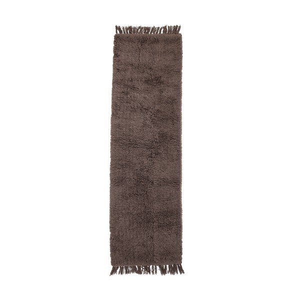 Pile sötétbarna gyapjú szőnyeg, 70 x 240 cm - Bloomingville