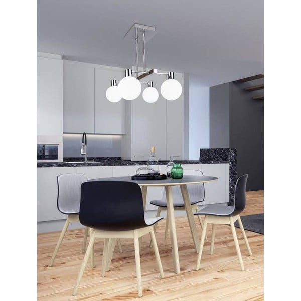 Ezüstszínű függőlámpa üveg búrával 38x35 cm Maldus – Candellux Lighting-image-1