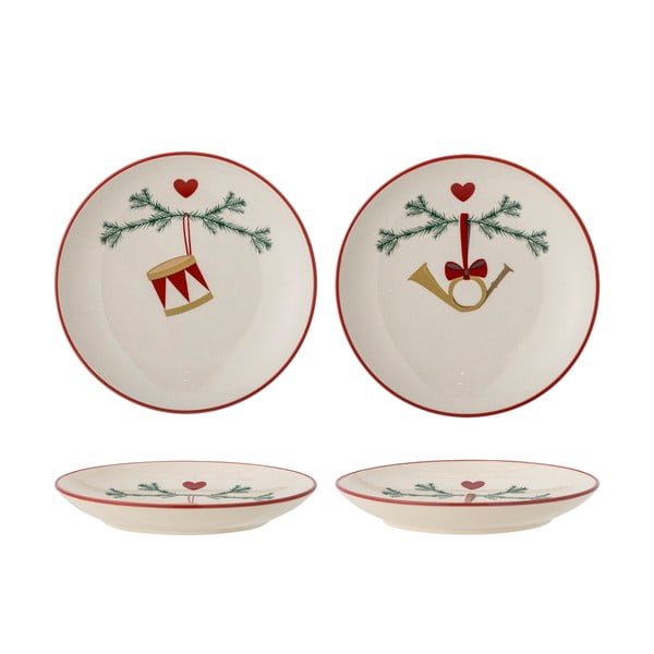 Krémszínű agyagkerámia desszertes tányér készlet karácsonyi mintával,  2 db-os, ø 16 cm Yule – Bloomingville-image-4