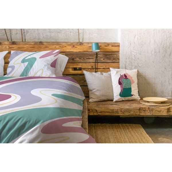 Fehér-kék egyszemélyes pamut-szatén ágyneműhuzat 140x200 cm Student Collection – Butter Kings-image-1