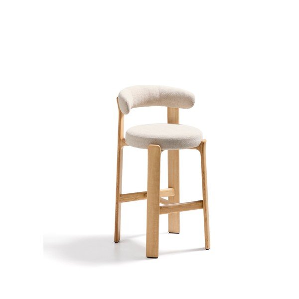 Bézs-világos natúr színű kőrisfa bárszék (ülésmagasság 75 cm) Granite – Kave Home