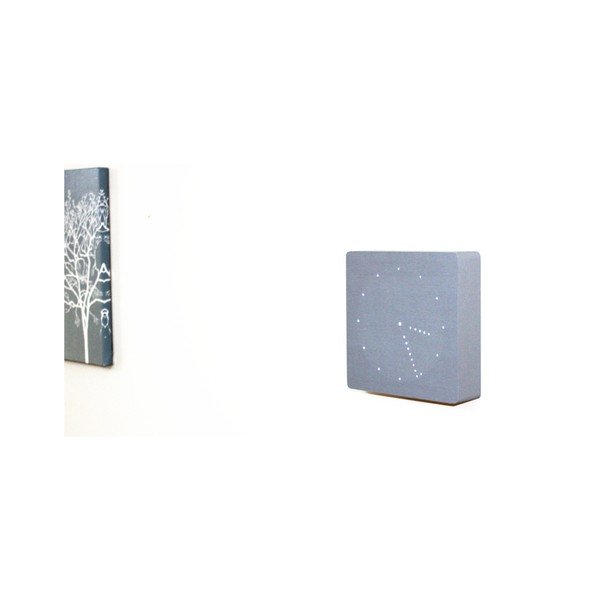 Analogue Click Clock szürke ébresztőóra fehér LED kijelzővel - Gingko-image-3