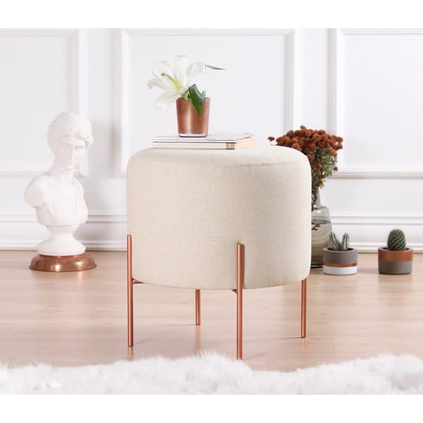 Krémszínű puff Copper – Artie-image-1