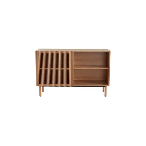Natúr színű szekrény tolóajtóval kőrisfa dekorral 124x80x45 cm Sion – Jotex