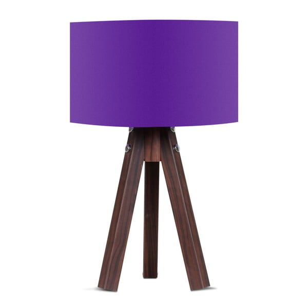 Kahve asztali lámpa lila lámpaburával - Kate Louise