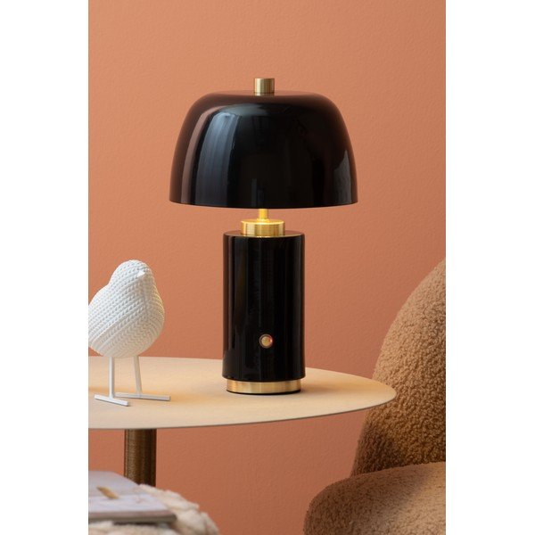 Fekete LED dimmelhető asztali lámpa fém búrával (magasság 30 cm) Freya – Leitmotiv-image-1