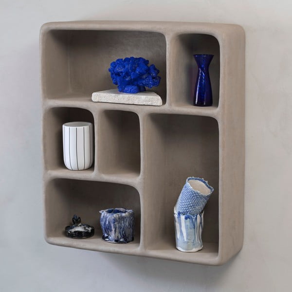 Világosszürke többszintes fali polc kő dekorral Art Studio – Mette Ditmer Denmark-image-3