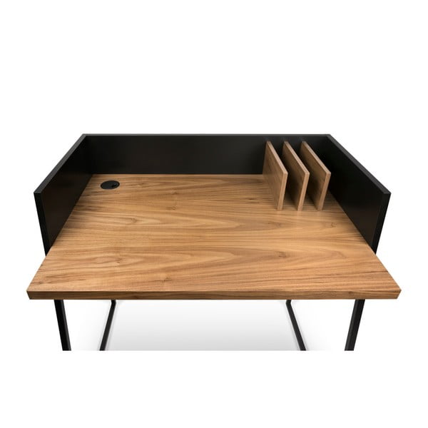 Volga fekete íróasztal diófa dekorral - TemaHome-image-4