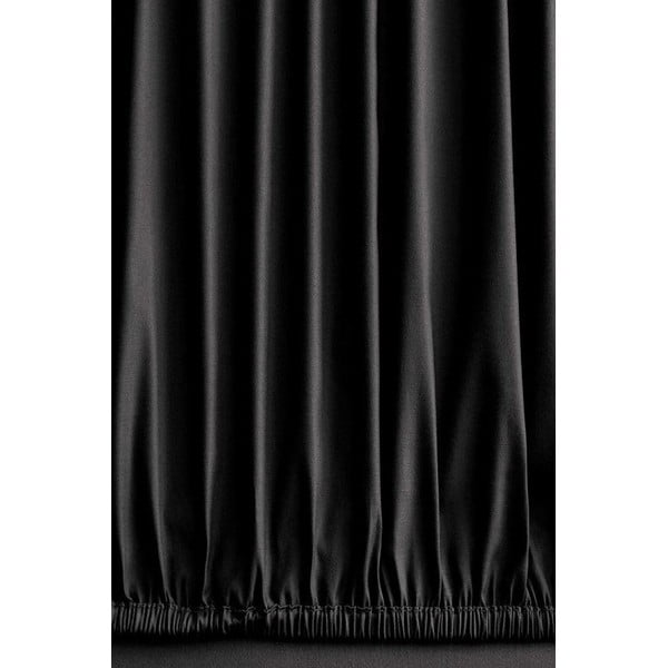 Fekete kétszemélyes-hosszabbított renforcé pamut ágyneműhuzat lepedővel-négyrészes 200x220 cm Damask – Mila Home-image-1