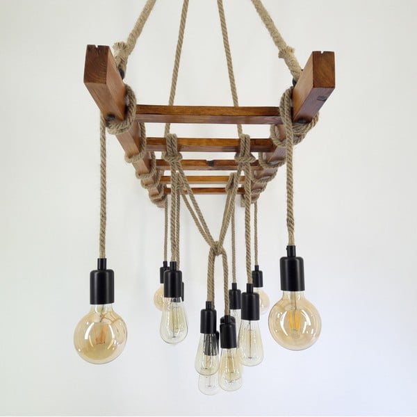 Merdiven mennyezeti lámpa tömör fenyőfából-image-2