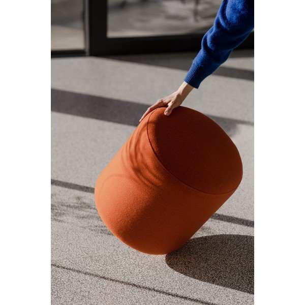 Terrakotta színű gyapjú puff Folk – noo.ma-image-4