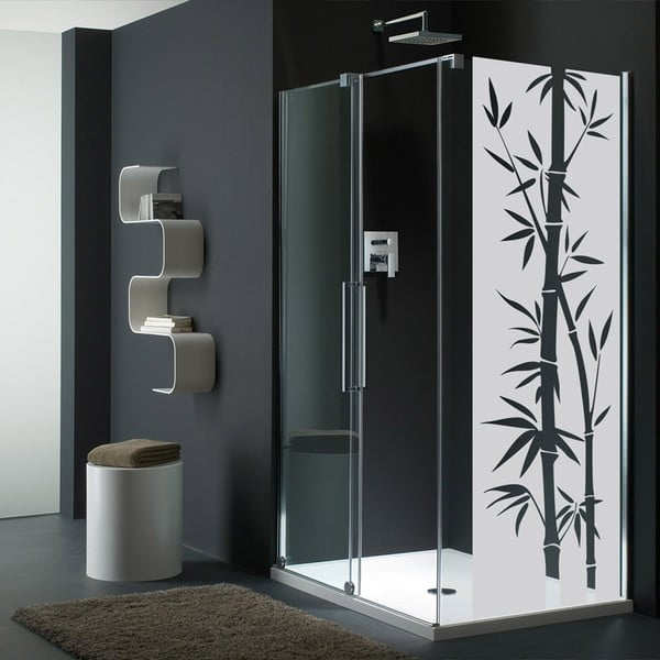 Bamboo vízálló zuhanyajtó matrica, 195 x 55 cm - Ambiance