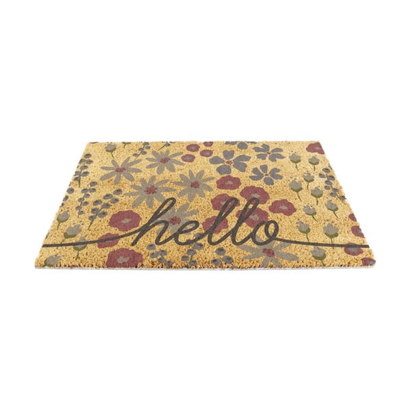 Kókuszrost lábtörlő 40x60 cm Hello Scribbly Floral – Artsy Doormats