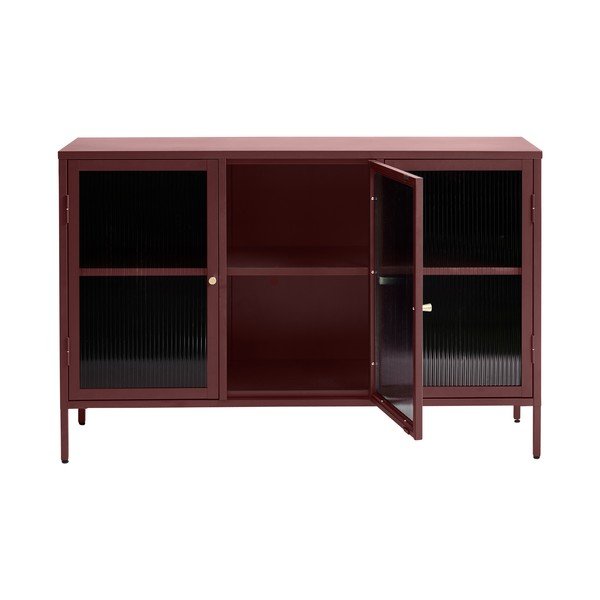 Piros fém tálalószekrény 132x85 cm Bronco – Unique Furniture-image-2
