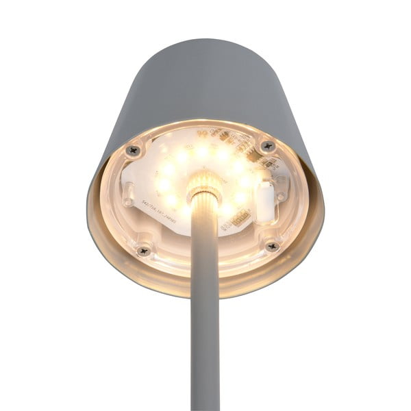 Szürke LED asztali lámpa fém búrával (magasság 21 cm) Diaz – Trio-image-4