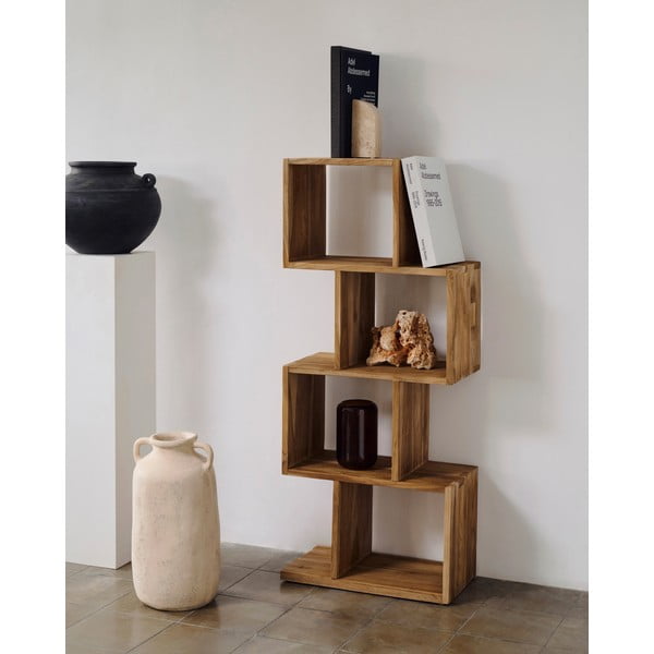 Natúr színű teakfa könyvespolc 55x132x30 cm Aroba – Kave Home-image-1